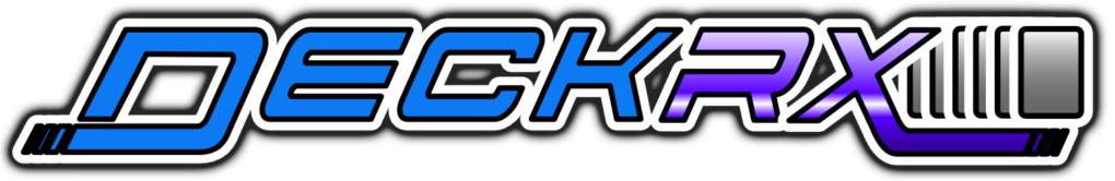 Deck RX deckbuilding racing game logo long